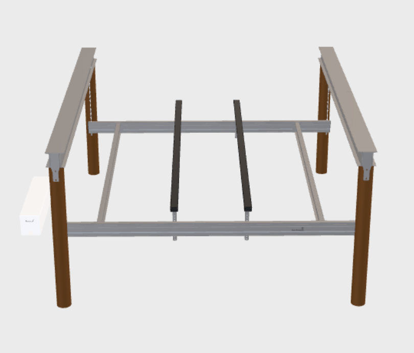 Single Bunk boat support for ShoreStation permanent boat lifts